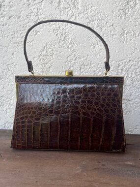 Vintage 1950s Alligator Handbag